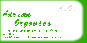 adrian orgovics business card